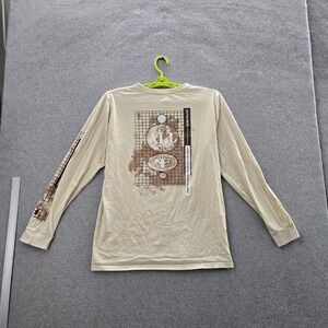 Dutch Bros Women Shirt LARGE Beige Graphic Logo Long Sleeve